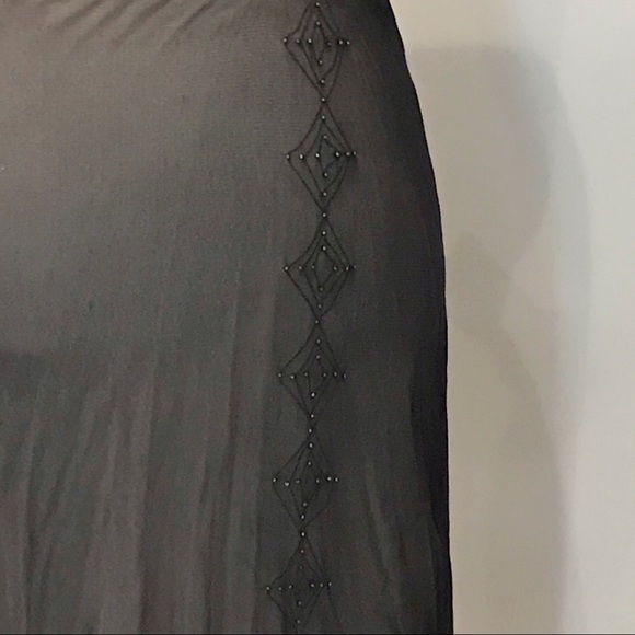 Vintage Black Max Studio Skirt with Rhinestones - Picture 2 of 7